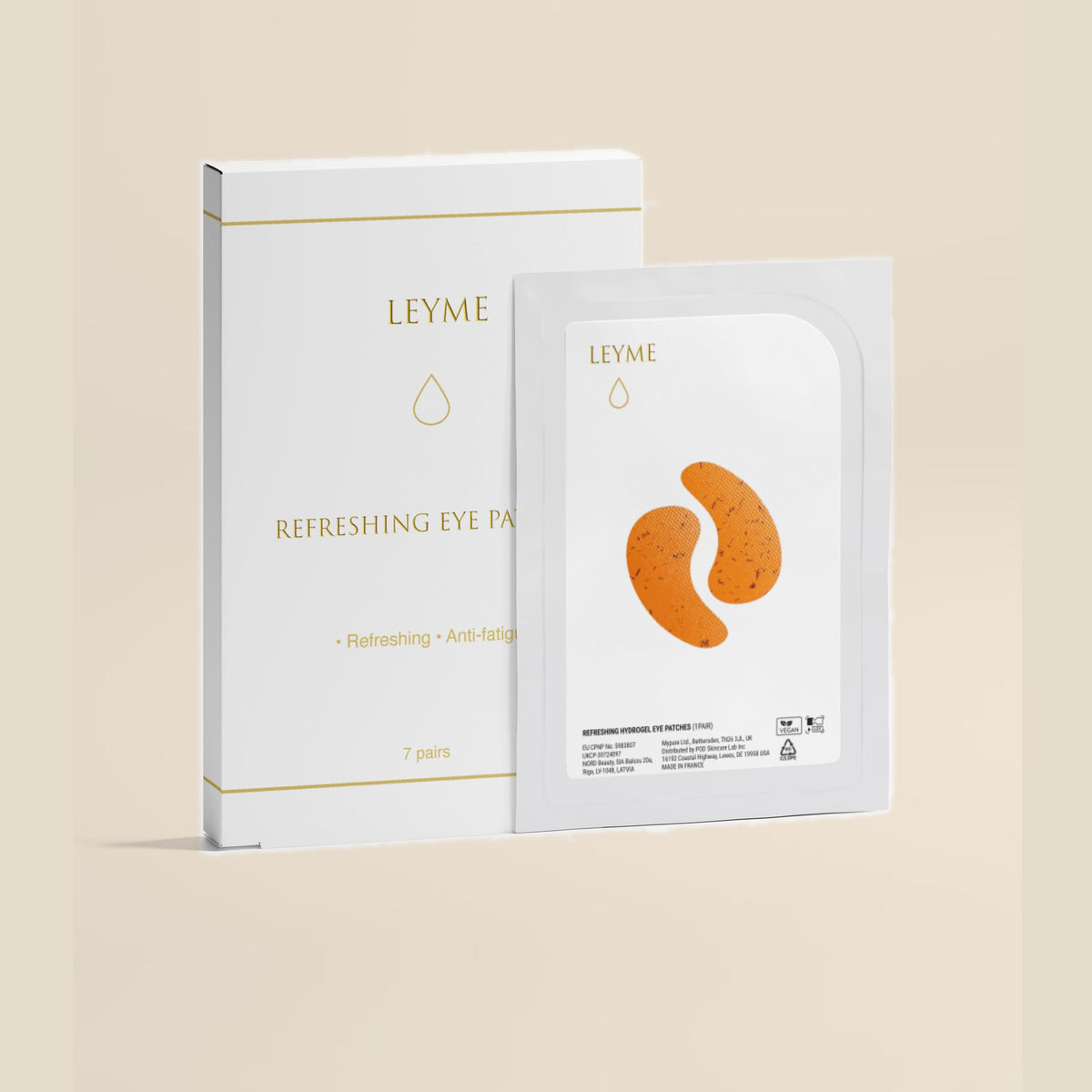 Leyme Refreshing Eye Patches, vit ask med 7 par svalkande ögonplattor