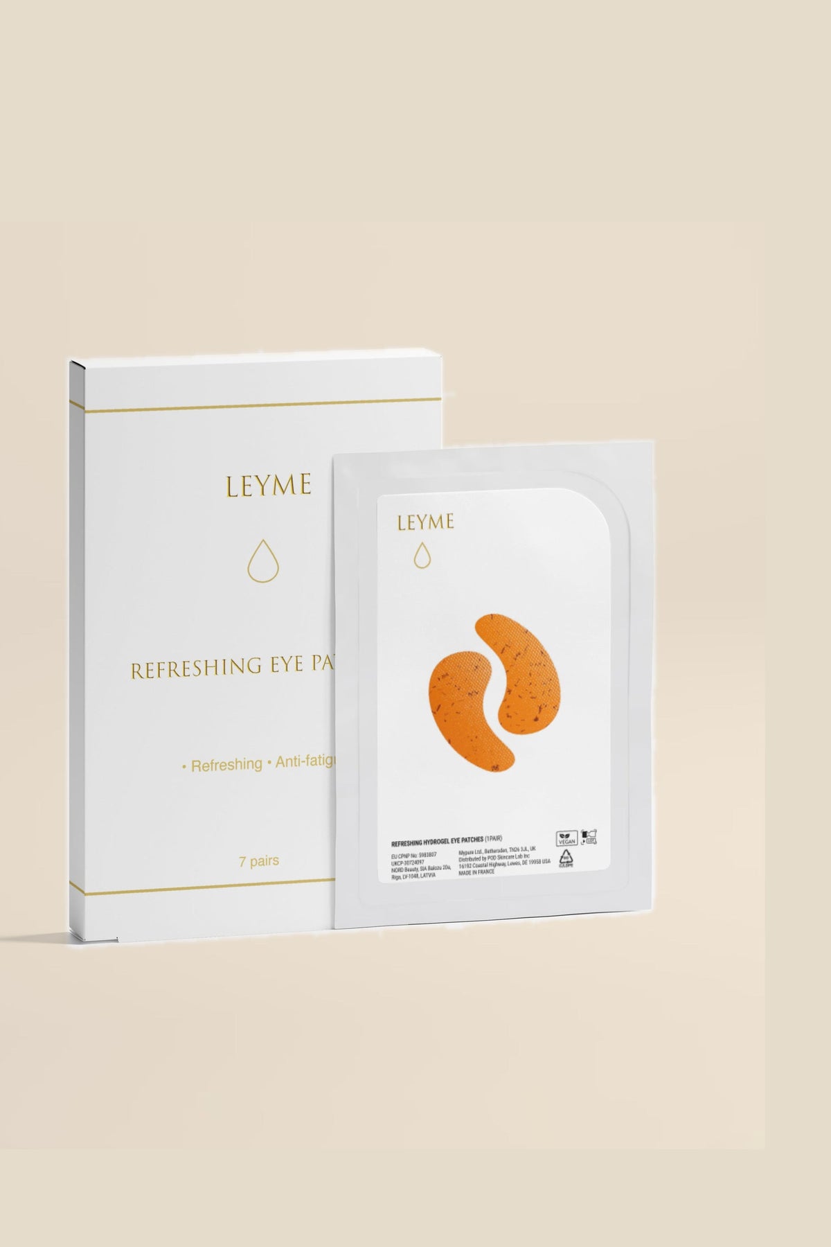 Leyme Refreshing Eye Patches, vit ask med 7 par svalkande ögonplattor