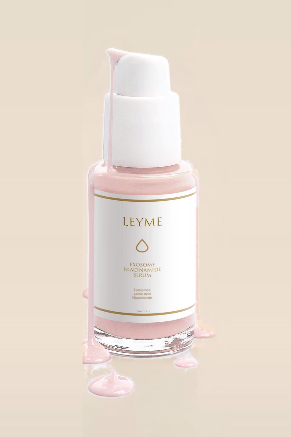 Leyme Exosome & Niacinamide Serum, 30 ml — serum rinner nedför flaskan