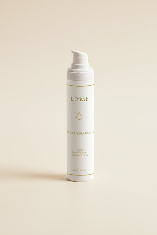 Oil-Free Hydrating Gel – Lätt Fukt från Leyme i pumpflaska för intensiv hudfukt utan olja.